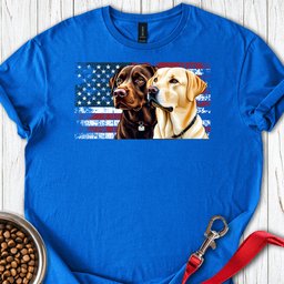 Chocolate And Yellow Lab USA Flag T Shirt Gift For Dog Lover