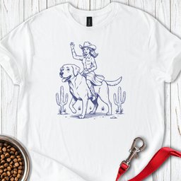 Cowgirl Labrador T Shirt Gift For Dog Lover