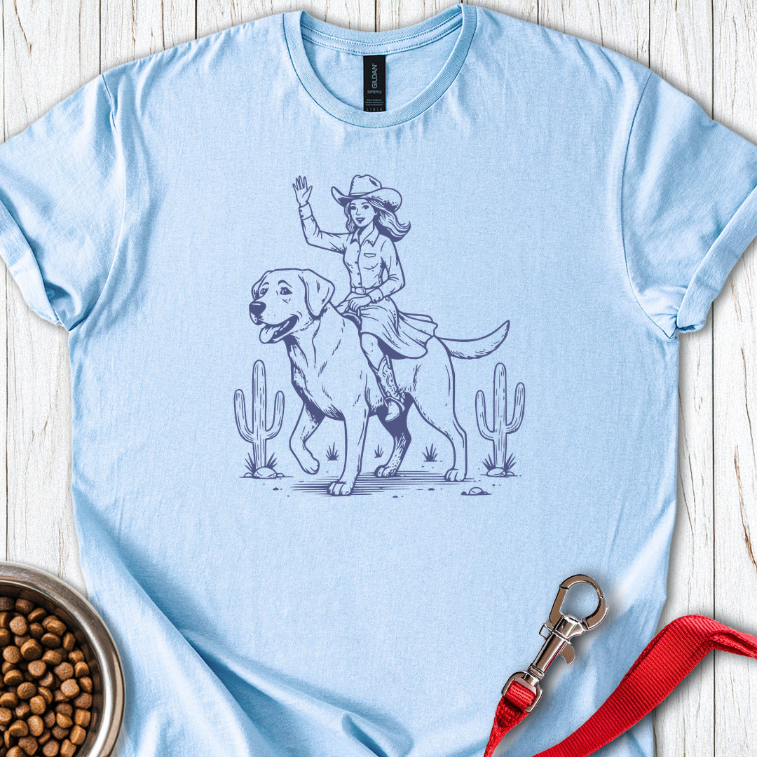 Cowgirl Labrador T Shirt Gift For Dog Lover