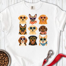 Cute Dog Portraits Premium Tee Gift For Dog Lover