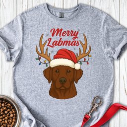 Chocolate Labrador Christmas T Shirt Gift For Dog Lover