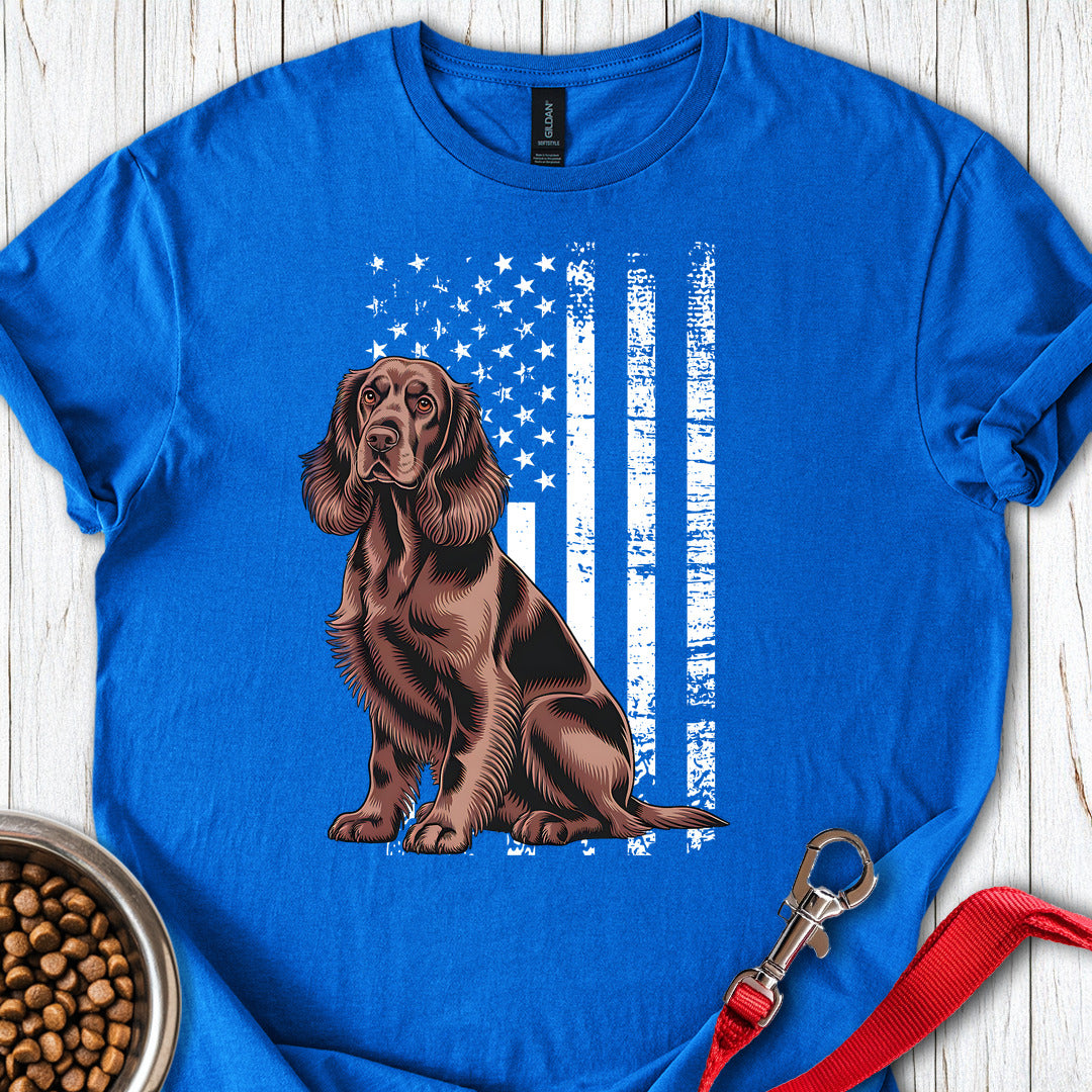 Cocker Spaniel USA Flag T Shirt Gift For Dog Lover