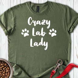 Crazy Lab Lady T Shirt Gift For Dog Lover