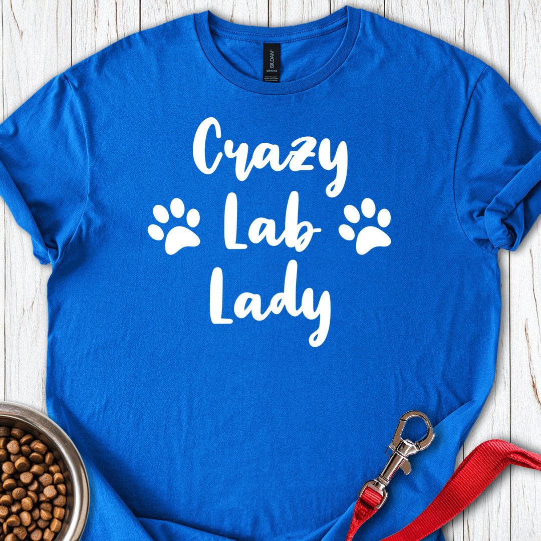 Crazy Lab Lady T Shirt Gift For Dog Lover