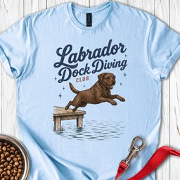 Chocolate Labrador Dock Diving T Shirt Gift For Dog Lover