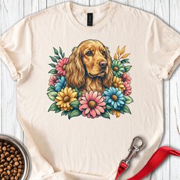Cocker Spaniel Floral T Shirt Gift For Dog Lover