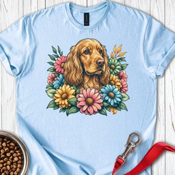 Cocker Spaniel Floral T Shirt Gift For Dog Lover