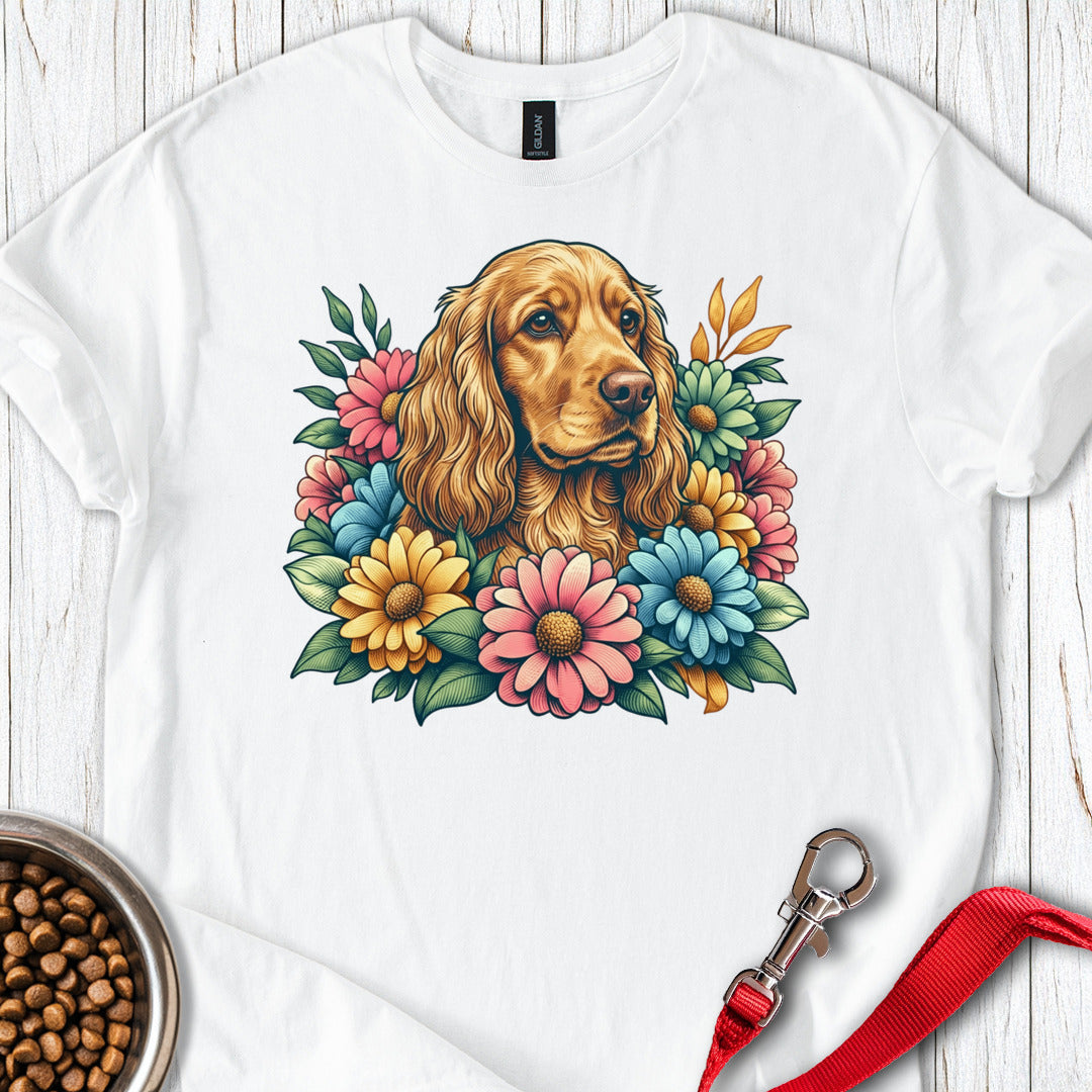 Cocker Spaniel Floral T Shirt Gift For Dog Lover