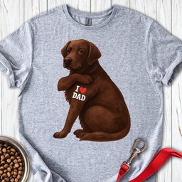Chocolate Labrador I Love Dad T Shirt Gift For Dad