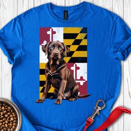 Chocolate Labrador Maryland Flag T Shirt Gift For Dog Lover