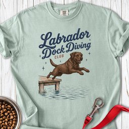 Chocolate Labrador Dock Diving Premium Tee Gift For Dog Lover