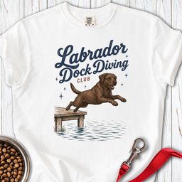 Chocolate Labrador Dock Diving Premium Tee Gift For Dog Lover