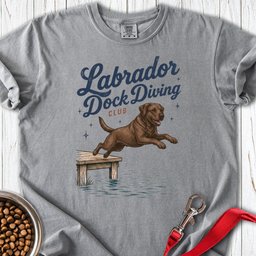 Chocolate Labrador Dock Diving Premium Tee Gift For Dog Lover
