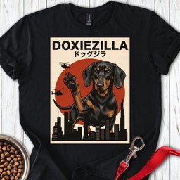 Dachshund Doxiezilla Black T Shirt Gift For Dog Lover