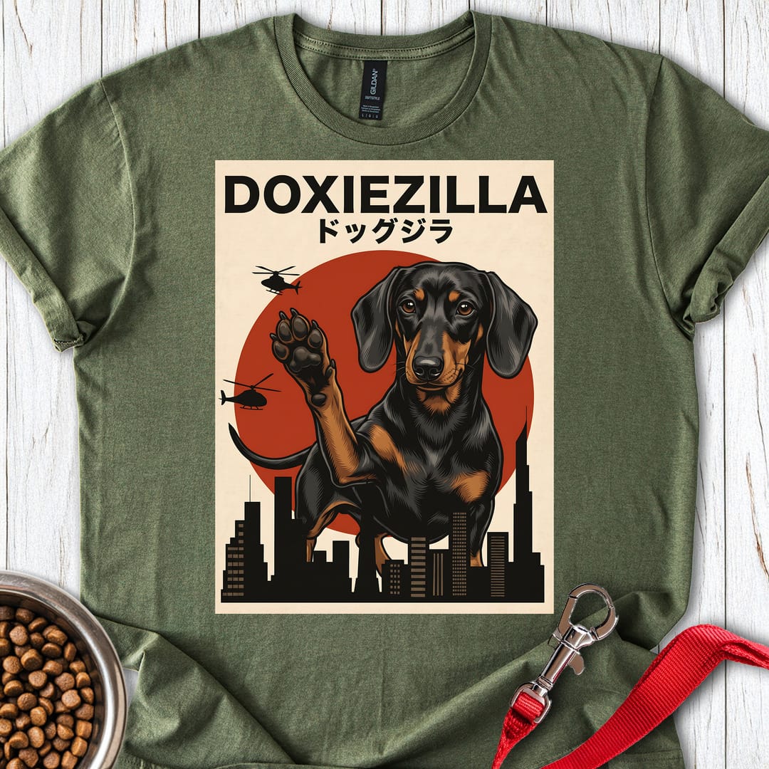 Dachshund Doxiezilla Black T Shirt Gift For Dog Lover