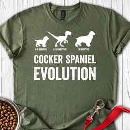 Cocker Spaniel Evolution T Shirt Gift For Dog Lover