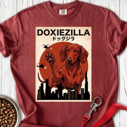 Dachshund Doxiezilla Red Premium Tee Gift For Dog Lover