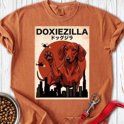 Dachshund Doxiezilla Red Premium Tee Gift For Dog Lover