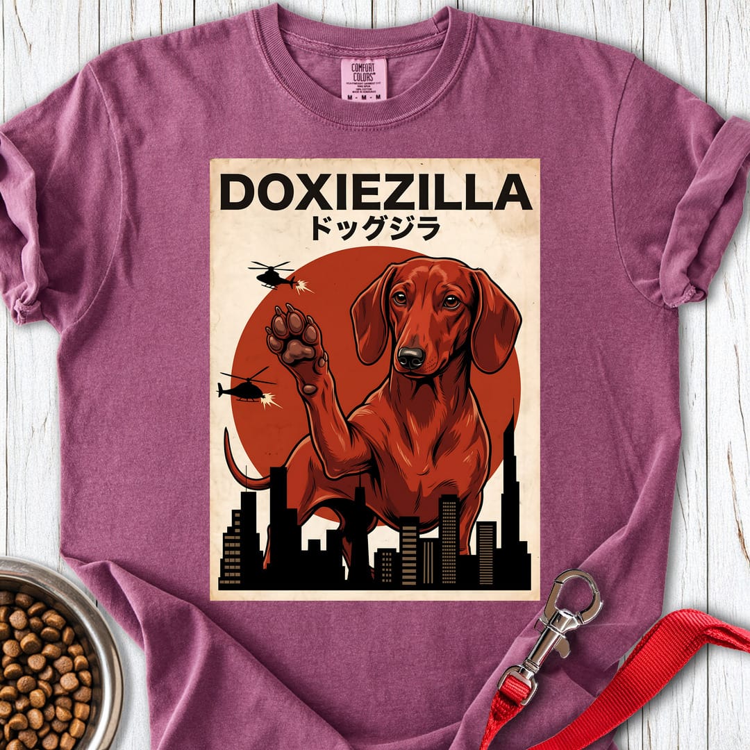 Dachshund Doxiezilla Red Premium Tee Gift For Dog Lover