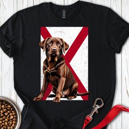 Chocolate Labrador Alabama Flag T Shirt Gift For Dog Lover