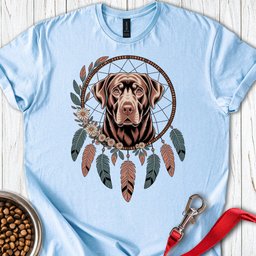 Chocolate Labrador Boho Dream Catcher T Shirt Gift For Dog Lover