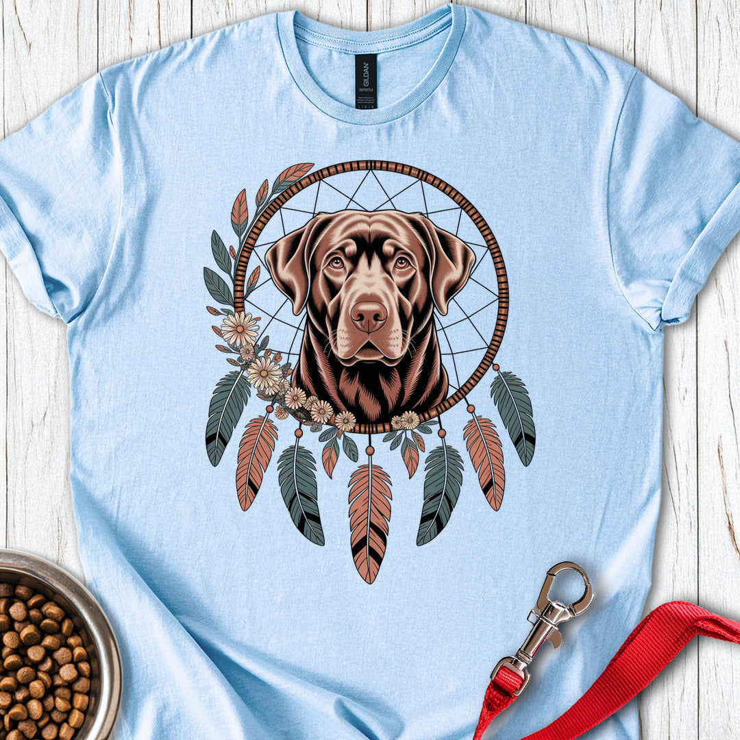 Chocolate Labrador Boho Dream Catcher T Shirt Gift For Dog Lover