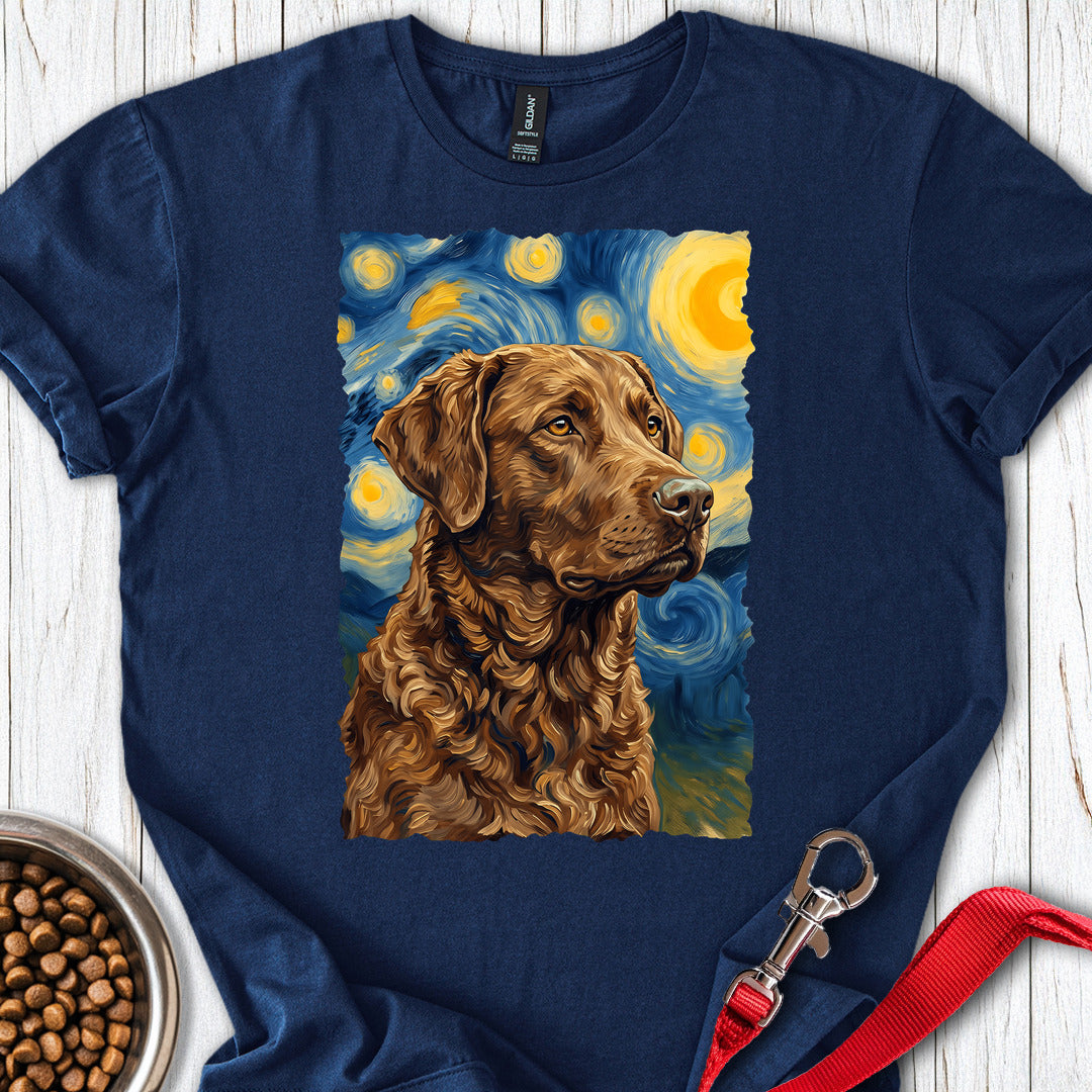 Chesapeake Bay Retriever Van Gogh T Shirt Gift For Dog Lover