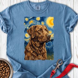 Chesapeake Bay Retriever Van Gogh Premium Tee Gift For Dog Lover
