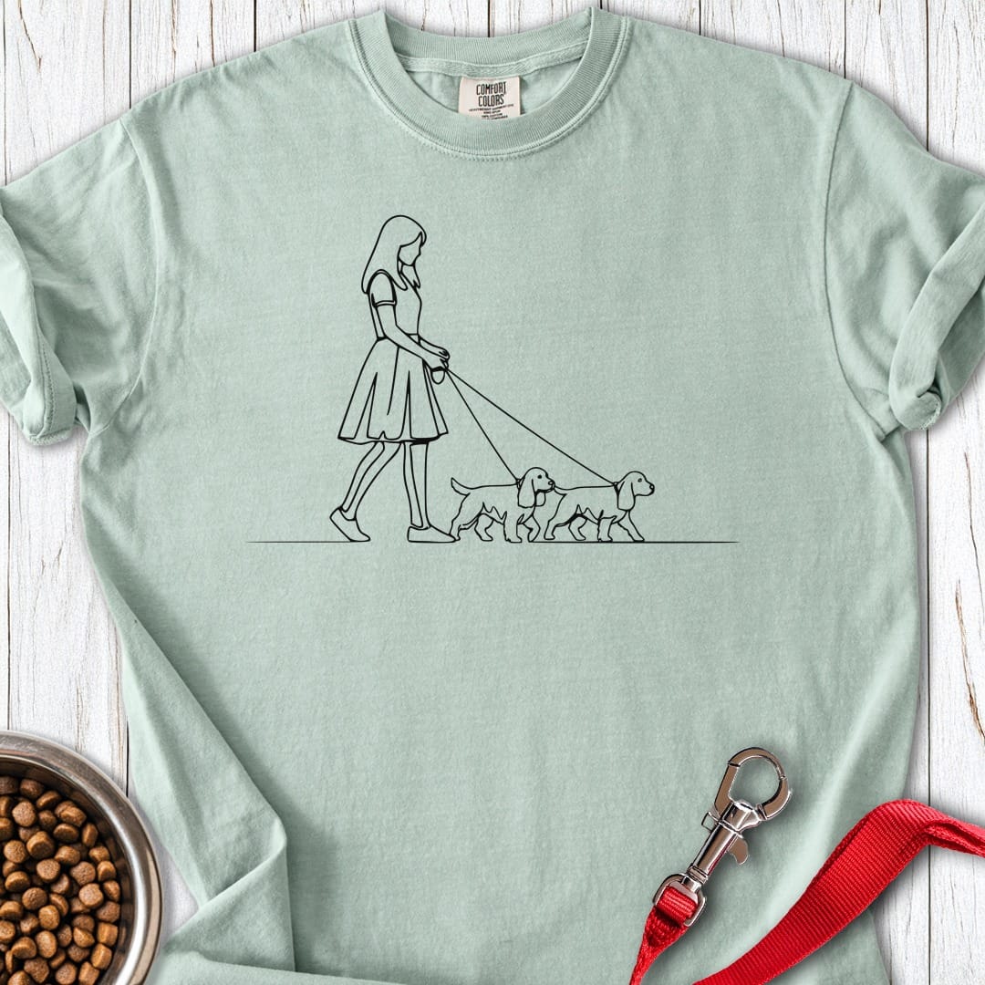 Cocker Spaniel Walking Premium Tee Gift For Dog Lover