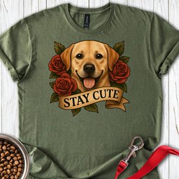 Cute Yellow Labrador Tattoo T Shirt Gift For Dog Lover
