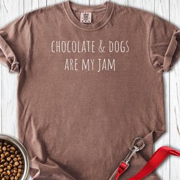 Chocolate And Dogs Are My Jam Premium Tee Gift For Dog Lover
