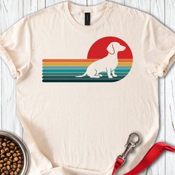 Dachshund Retro Sunset T Shirt Gift For Dog Lover