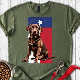 Chocolate Labrador Texas Flag T Shirt Gift For Dog Lover