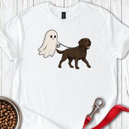 Chocolate Lab Ghost Halloween T Shirt Gift For Dog Lover