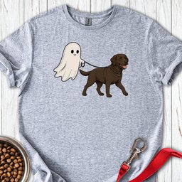 Chocolate Lab Ghost Halloween T Shirt Gift For Dog Lover