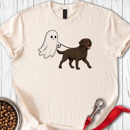 Chocolate Lab Ghost Halloween T Shirt Gift For Dog Lover
