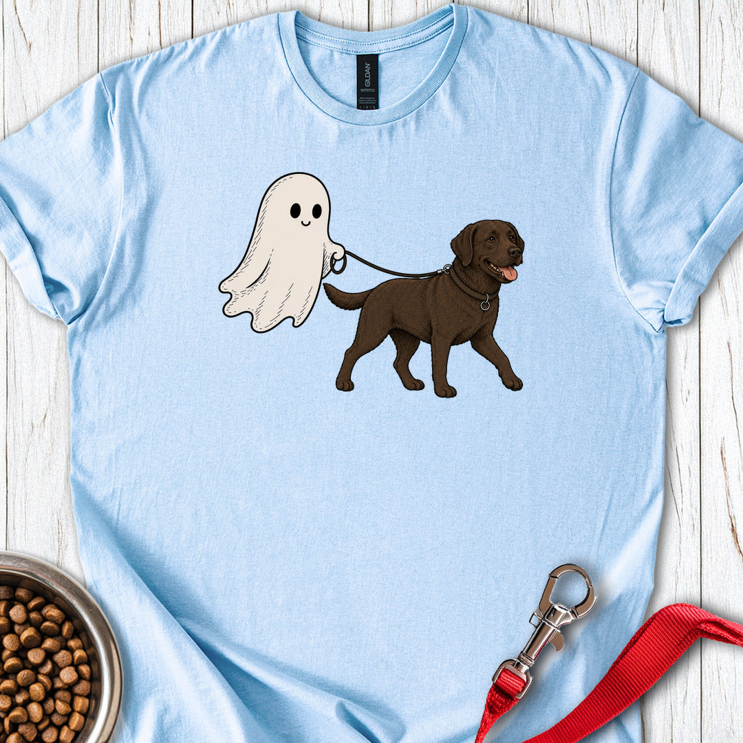 Chocolate Lab Ghost Halloween T Shirt Gift For Dog Lover