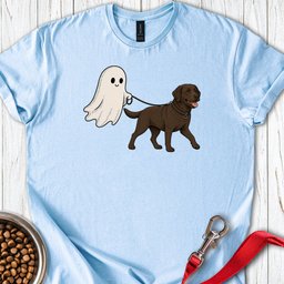 Chocolate Lab Ghost Halloween T Shirt Gift For Dog Lover