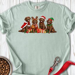 Chocolate Labradors Group Christmas Premium Tee Gift For Dog Lover