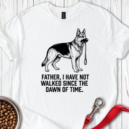 Father Walking German Shepherd T Shirt Gift For Dad