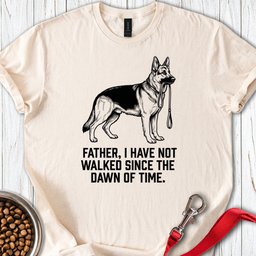 Father Walking German Shepherd T Shirt Gift For Dad