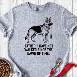 Father Walking German Shepherd T Shirt Gift For Dad