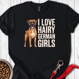 Fawn Boxer Hairy German Girl T Shirt Gift For Dog Lover