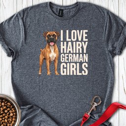 Fawn Boxer Hairy German Girl T Shirt Gift For Dog Lover