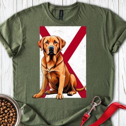 Fox Red Labrador Alabama Flag T Shirt Gift For Dog Lover