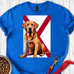 Fox Red Labrador Alabama Flag T Shirt Gift For Dog Lover