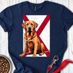 Fox Red Labrador Alabama Flag T Shirt Gift For Dog Lover