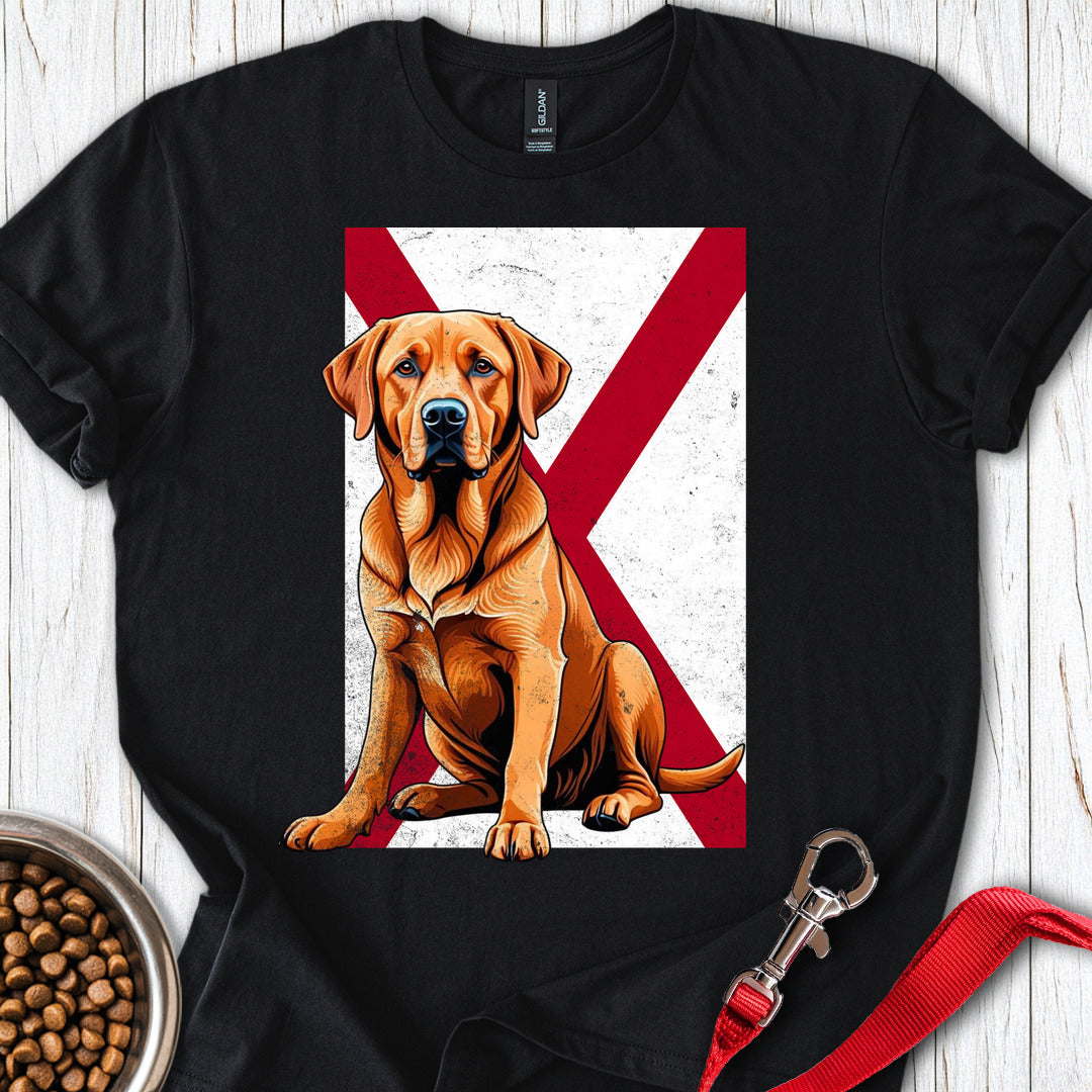 Fox Red Labrador Alabama Flag T Shirt Gift For Dog Lover