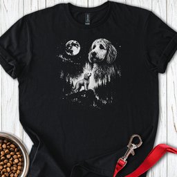 Golden Doodle Moon T Shirt Gift For Dog Lover