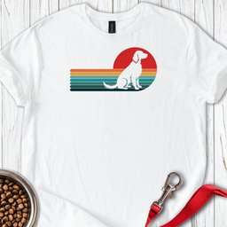 English Setter Retro Sunset T Shirt Gift For Dog Lover